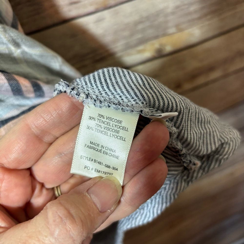 Bella Dahl Kia Halter Top Gray Diamond Plaid Size Medium EUC - Picture 6 of 8